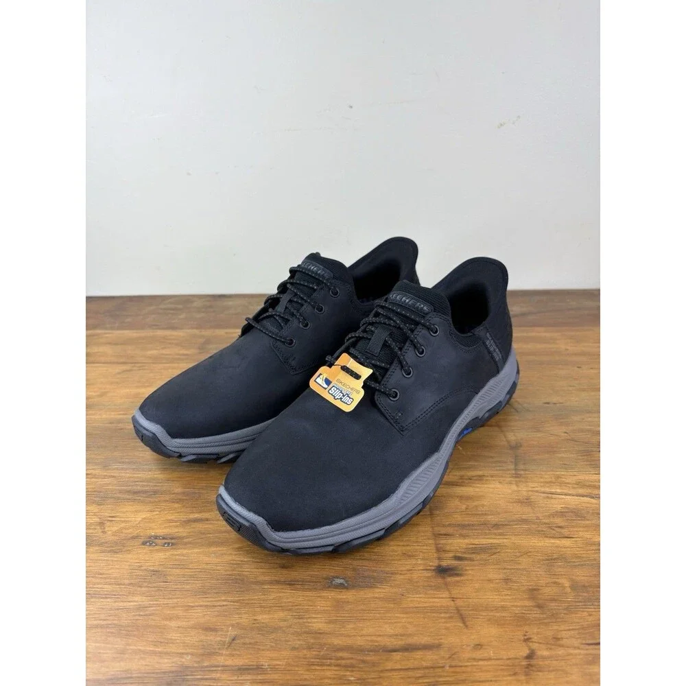 Skechers Hands Free Slip-ins Respected Garville Black Leather Men Size 11.5 NWOB